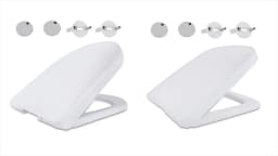 BRIEFNESS D-Shape Soft Close Toilet Seat, Antimicrobial Easy Clean PVC Material, Quick Release Hinges for Easy Cleaning, Univers
