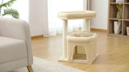 Cat Tree Tower for Indoor Cats with Private Cozy Cat Condo Double Large Perch with Scratching Posts for Kitten
