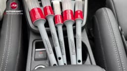 AUTOBRIGHT 5pcs Car Wash Brushes High quality soft brush Dense Bristles Car Detailing Clean Interior Wheel Silver Brush set Tool