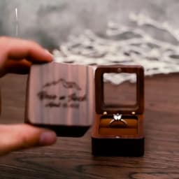 Black Walnut Solid Ring Box Single Double Ring Box Earrings Box Cufflinks Box Vintage Wooden Ring Box Exquisite Gift Box