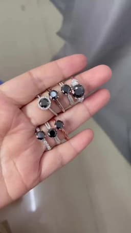 1-3 Carat Black Color Real Lab Grown Moissanite Diamond white Certified Ring for Women Wedding 18K Gold Plated Fine Jewelry Gift
