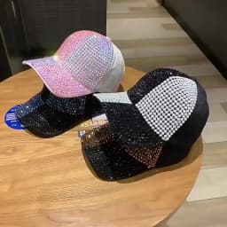 Double Color Scheme Women's Baseball Cap Spring Autumn Rhinestone Caps Fashion Personality Street Hiphop Hats For Female