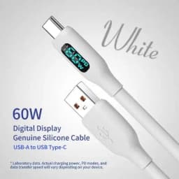 60W USB-A to USB-C Fast Charging Cable Flexible Pink Silicone Charger For iPhone 17/16/15 Pro/Max, iPad, AirPods Type-C Tablets