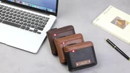 Men Retro Short Wallet Three Fold Splicing Color Design Multifunctional Business Wallet with Hidden Pocket for Daily Casual Use
