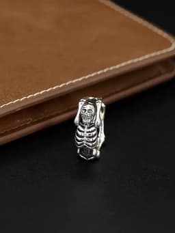 Buyee 925 Sterling Silver Big Open Ring for Men & Women Bold Design Statement Ring Unique Punk Fashion Jewelry Gift with Box