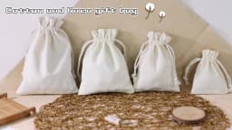 10pcs/lot Black White Cotton Bags Solid Color Canvas Gift Jewelry Storage Pouches Christmas Candy Packaging Drawstring bag