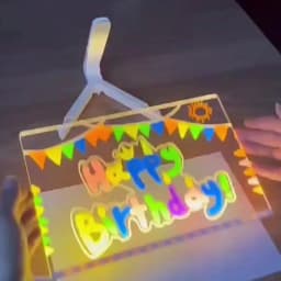 LED Note Board With Night Light Colorful 7 Pens DIY Acrylic Message Board Drawing Board For Birthday Gift