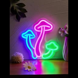 Chi-buy LED Neon Mushroom Shape USB Powered Night Light Wall Art & Game Room Bedroom Living Room Decor Lamp Sign Birthday Gift