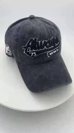 Korean Version Retro Washed Distressed Embroidered Letter ALW75 Casual and Versatile Baseball Cap for Daily Wear