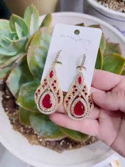 Sunspicems Chic Morocco Women Drop Earring Full Crystal 18K Gold Color Palace Banquet Wedding Jewelry French Bridal Earring Gift
