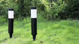 Solar Stainless Steel LED Modern Pathway Lights Upgraded Courtyard Outdoor Garden Cylindrical Lawn Light Outside Walkway Decor
