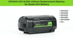 1/2/4Pcs 8.0Ah OP4050 Replace for Ryobi OP4026 OP4030 OP4040 OP4060 Compatible with Cordless Tool 36v/40v MAX Li-on Battery Pin
