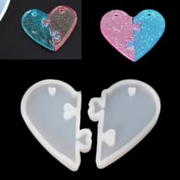2Pcs Heart locks for lovers Pendant Liquid Silicone Mold DIY Epoxy Resin Mould Jewelry Tools