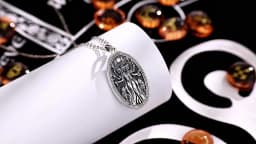 Eudora 925 Sterling Silver Triple Moon Goddess Necklace Hecate Dog Amulet Pendant Triple Goddess Jewelry for Women Man Gift