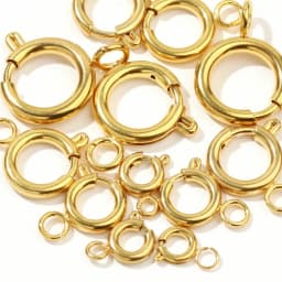 10pcs Gold Color Stainless Steel Round Claw Spring Ring Clasps Hooks for DIY Jewelry Making Necklace Connector Bracelet Supplies