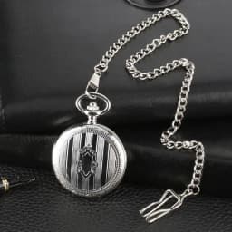 Silver Shield Automatic Mechanical Pocket Watch Arabic Numerals Display Self-Winding Pendant Antique Pocket Clock Male Gifts
