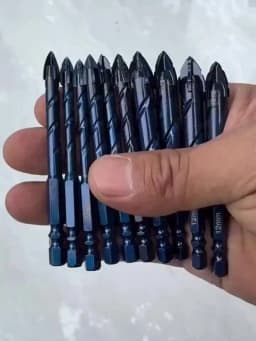 3-Pack Tungsten Carbide Masonry Drill Bits, Hex Shank Serrated Bit for Tile Glass Brick Concrete Ceramic Wood Drilling