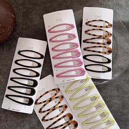 6pcs/pack Geometric Leopard Solid Snap Hairpins Fashion Alloy Bobby Pins Water-drop Oval Hair Clips Headwear For Women Girls