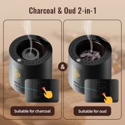 Charcoal Oud 2-in-1 Electric Incense Burner Type-C Portable Burner Aoma Diffuser for Car