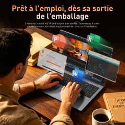 HYPERSTRIX 16" Core I5 Laptop, 16GB RAM, 512GB SSD, MS Office 2024, IPS(1920 * 1200) 16:10 Display, Win 11 Pro Notebook Computer with BT5.0 Wi-Fi, 3*USB A, HDMI, RJ45, Backlit Keyboard, Space Grey