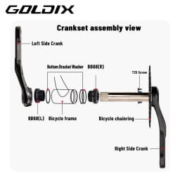 GOLDIX MTB Crankset 170/175mm SL 3 Bolt Direct Mount Crank 0mm Offset 34T 36T 38T 40T Chainring for XC AM