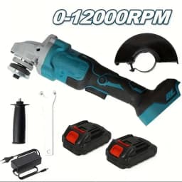 12000rpm Cordless Lithium-Ion Angle Grinder, 3-Speed Adjustment, 125mm Chuck, Cutting and Grinding Tool for Makita 21V Batteries