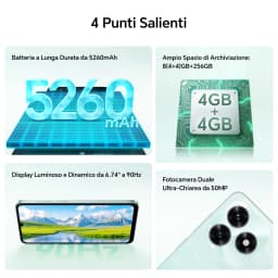 HONOR X5c Plus Smartphone 5260 mAh 6.74-inch 90 Hz Display 50 + 5 MP Camera Android 15 octa-core processor fingerprint and facial recognition
