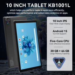 KB1001L Tablet Set 10.1 Inch A333 Five-Core Tablet PC 20GB(3+17) RAM 64GB ROM Android 15 1280*800 HD Screen 5000mAh With Keyboard Mouse Stylus Pen Earphone White Black Optional Adult Tablet Bundle