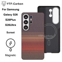 YTF-carbon Luxury Real Kevlar Case for Samsung Galaxy S26 Ultra/S26Plus/S26, Aramid Fiber Magnetic MagSafe Cover