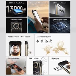 World premiere Doogee Fire 7 Ultra Rugged Phone 6.6" IPS Screen 64MP Octa-Core Smartphone 5G 32GB+256GB 13000mAh Android 15 NFC