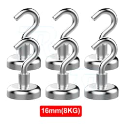 6x 12Lb Magnet Hanging Hooks Rare Earth Neodymium Strong Magnetic Hanger Holder