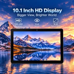 COLORROOM K10 10.1 Inch Android 13 Tablet 6GB RAM 32GB ROM 6000mAh HD IPS WiFi Bluetooth Dual Camera for Work Study Entertainmen