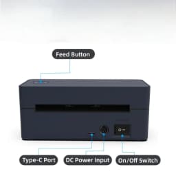 Thermal Label Printer Portable No Ink Required 203DPI 4x6 for Small Business Bluetooth USB High Speed Express Airway Bill