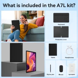URAO A7L 10.95 Inch Tablet PC Octa Core A523 Android 15 24GB RAM+128GB ROM 6800mAh Battery HD Screen Dual Camera Bluetooth Keyboard Mouse Stylus Full Set Gaming Learning Office Tablet