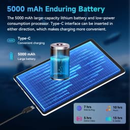 URAO 10.1" Android 15 Five-Core Tablet 20GB RAM 64GB HD LCD with Storage Carry Bag for Student School Travel Learning Kit