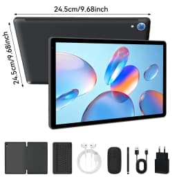 10.1 Inch Android 16 Tablet Set 30GB(6+24) RAM 128GB ROM A537 Octa-Core IPS 1280*800 Tablet PC With Keyboard Mouse Stylus Pen Earphone 6000mAh Widevine L1 Certified Black Tablet Bundle