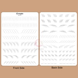 Microblading Practice Skin Pattern Sheet Pre-Printed Brow Mapping Guide Flexible Silicone Pad for Precise Hair Strokes & Shading