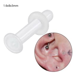 1PC Glass Nose Stud Transparent Glass Straight Nose Ring Retainer Holder Nose Hoop Ring Body Piercing Jewelry