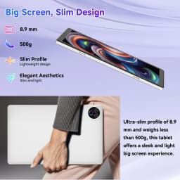 URAO KB1001 10.1 Inch A333 Five-Core Tablet PC Widevine L1 Certified Android 15 20GB(3+17GB Virtual) RAM 64GB ROM 5000mAh HD 800*1280 Screen White Black Dual Color Single Tablet 1TB TF Expand Streaming Office Learning Tablet