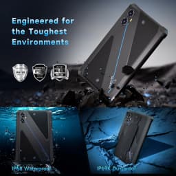 OUKITEL RT3 Plus Rugged Android 15 Tablet, 16GB+128GB 1TB Expandable Waterproof Tablets, 8 Inch HD Display, 1100mAh Battery