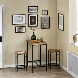 Sobuy Ogt10 Bar Table Set 3-Piece Bistro Table with 2 Chairs Dining Table Seating Group