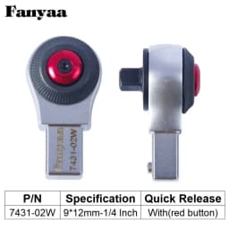 Fanyaa Wrench Ratchet Head Replacement Part Square Tenon Drive End 9*12,14*18mm, 1/4 3/8 1/2 3/4 Inch Reversible Socket Ratchet