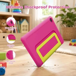 BUFO KT1028 10.1 Inch Kids Tablet A333 Five Core 20GB(3+17G) RAM 64GB ROM Android 16 1280*800 HD LCD Eye Protection Screen 5000mAh Battery Parental Control Dual Camera TF Card Up to 1TB Children Tablet PC