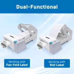 SINMARK Thermal Label Holder for 4x6 Rolls & Fan-Fold Labels - Durable ABS Desktop Shipping Printer Accessory Label Organizer