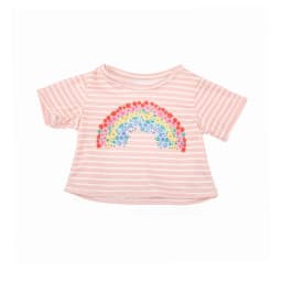 Cotton Short -sleeved T-shirt For American 18 inch Girl Doll Rainbow, Car, Cat, Little Girl Shirt For 43cm New Born&OG Doll Toy