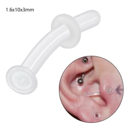 1PC Glass Nose Stud Transparent Glass Straight Nose Ring Retainer Holder Nose Hoop Ring Body Piercing Jewelry
