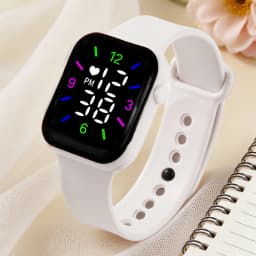 4-Piece Set of Cute and Stylish Electronic Watches for Couples, Paired with a Black and White Butterfly Bracelet Set, Suitable for Couples, Casual and Versatile, a Great Choice as a Gift