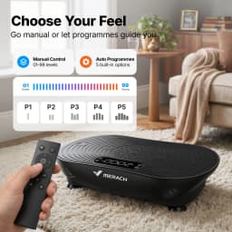 Merach Vibration Plate Exercise Machine with Digital Display Built-in Speakers, Whole Body Workout Weight Loss 350lbs Capacity for Lymphatic Drainage Home Fitness Equipment