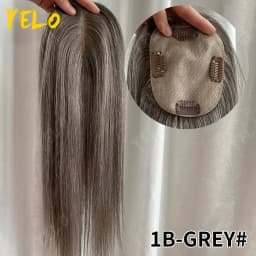 17 Inch Human Hair Toppers With 4 Clips 100% Straight Human Hair Topper Human Hairpieces 4inch×5inch Injection Base for Women
