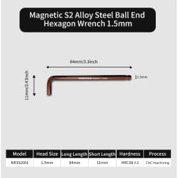 1PC Hex Key Magnetic Ball End S2 Steel With T-Handle Hex Key 1.5MM-10MM Allen Wrench